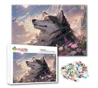 Puzzle Animale Puzzle 1000 Pezzi Lupo, Adulti e Adolescente Divertente Giocattolo per Giocare, Impegnativi Impossibile Jigsaw con Poster e Borsa Chiusa per Decorazioni Casa Parete, Regalo Donna O-3