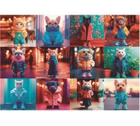 Educa - Puzzle per bambini da 200 pezzi. Animali alla moda. Dimensioni: 40 x 28 cm. Consigliato dai 6 anni (20219)