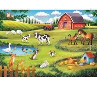 Clementoni - Supercolor The Farm-30 stukjes kinderen 3 jaar, puzzel dieren, afbe