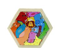 Puzzle animali in legno colorati 12 pezzi