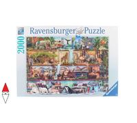 Ravensburger - Puzzle Aimee Stewart: Wild Kingdom Shelves - 2000 Pezzi