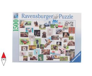 PUZZLE ANIMALI RAVENSBURGER ANIMALI VARI COLLAGE DI ANIMALI DIVERTENTI 1500 PZ