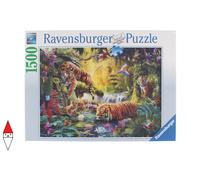 PUZZLE ANIMALI RAVENSBURGER TIGRI IDILLIO ALLA POZZA D ACQUA 1500 PZ