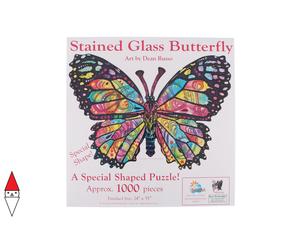 PUZZLE ANIMALI SUNSOUT FARFALLE DEAN RUSSO STAINED GLASS BUTTERFLY 1000 PZ