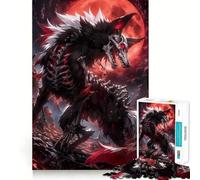 Puzzle Anime Blood Moon Wolf da 1000 pezzi,gioco di abilità mentale,incastro stabile,parti che non si spostano,passatempo divertente per i lunghi weekend (38x52cm)