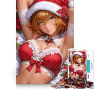 Puzzle Anime Christmas Girl 1000 Think Boost Game Tight Lock No Loose Pieces Interactive Brain Challenge for Home (38x26cm)