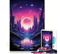 Puzzle Anime City Moonrise da 1000 pezzi per ragazzi,gioco di concentrazione mentale,bordi lisci e tagliati con precisione,ideale come regalo di Natale (50x75cm)