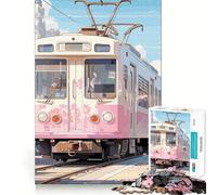 Puzzle Anime City Sakura Tram per ragazzi,1000 pezzi,stimolante per la mente,divertente,con componenti robusti e ben definiti,un'attività di gruppo emozionante (50x75cm)