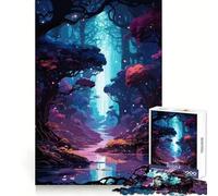 Puzzle anime con fiume nella foresta oscura, 1000 pezzi, ideale per ragazzi, un passatempo stimolante e piacevole, con bordi lisci, perfetto come regalo di Natale (38x26cm)