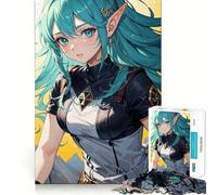 Puzzle anime con ragazza elfa per adulti,1000 pezzi,gioco di concentrazione,tagli di precisione,bordi lisci,divertente sfida per i momenti di attesa (38x52cm)