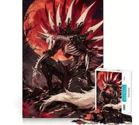 Puzzle anime con scheletro e kitsune per adulti, 1000 pezzi, per rafforzare la memoria, rilassante e divertente, con bordi di qualità, un regalo perfetto 50x75cm