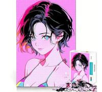 Puzzle Anime Cool Swimsuit Girl da 1000 pezzi,gioco stimolante per la mente,incastro perfetto,nessun pezzo si stacca,sfida interattiva per il cervello per la casa (50x75cm)