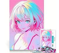 Puzzle Anime Cute Girl Summer da 1000 pezzi,gioco di memoria,taglio di precisione,artigianato interattivo,sfida per il cervello per la casa (50x75cm)