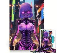 Puzzle Anime Cybernetic Demon da 1000 pezzi,ideale per stimolare la concentrazione,con taglio laser per un incastro perfetto e un'attività divertente da fare insieme ai propri cari (38x52cm)