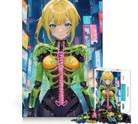 Puzzle Anime Cybernetic Girl,1000 pezzi,divertente e stimolante per la mente,con componenti robusti e ben definiti,ideale per rilassarsi in casa (38x26cm)