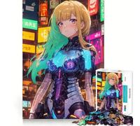 Puzzle Anime Cybernetic Girl da 1000 pezzi,gioco per lo sviluppo delle capacità cognitive,superficie liscia e priva di sbavature,rilassante attività di gruppo al chiuso (38x52cm)