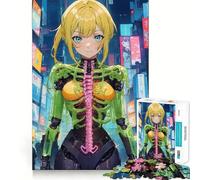 Puzzle Anime Cybernetic Girl da 1000 pezzi,gioco stimolante per la mente,incastro perfetto,nessun pezzo si stacca,sfida interattiva per il cervello per la casa (50x75cm)