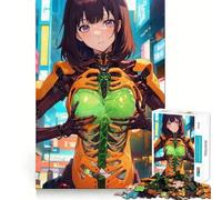 Puzzle anime Cybernetic Girl per adulti,1000 pezzi,gioco di memoria,montaggio sicuro e stabile,gioco significativo per costruire connessioni (38x52cm)