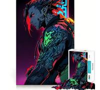 Puzzle anime cyberpunk cyborg ragazzo per adolescenti,1000 pezzi,gioco di potenziamento mentale,dimensioni uniformi,pezzi precisi,divertimento in famiglia,attività serale (50x75cm)