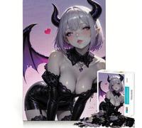 Puzzle Anime Demon Girl per adolescenti,1000 pezzi,gioco stimolante per la mente,montaggio sicuro e stabile,attività di condivisione per i propri cari (38x26cm)