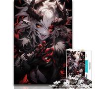 Puzzle Anime Demon Girl per adolescenti, difficili da completare ma divertenti e umoristici, con poster abbinato e foglio di quiz (38x26cm)