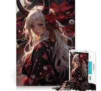 Puzzle Anime Demone Elfo Ragazza 1000 Pezzi Giocattolo da Costruzione Concentrazione Assemblaggio Sicuro e Sicuro Giocattolo per le Vacanze e l'Intrattenimento Interno (38x52cm)