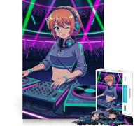 Puzzle anime DJ in Neon Club per adolescenti,1000 pezzi,gioco di sviluppo mentale,pezzi di dimensioni uniformi e precisi,attività divertente per tutta la famiglia (50x75cm)