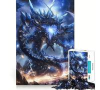 Puzzle Anime Drago Blu Cristallo per Adulti 1000 Pezzi di Dimensioni Uniformi Pezzi Precisi Gioco da Viaggio Gioco per Allenare la Mente Regalo (50x75cm)