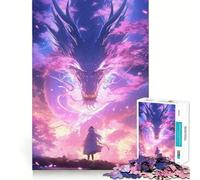 Puzzle Anime Drago Viola da 1000 Pezzi per Adolescenti Gioco di Concentrazione Mentale Taglio di Precisione Bordi Lisci Gioco da Riempire nella Calza di Natale (38x26cm)