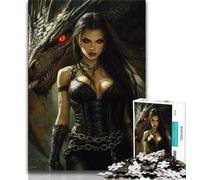 Puzzle Anime Dragon Girl da 1000 pezzi per adolescenti, regalo per sfida di gioco educativo, giocattolo, arredamento unico per la casa e regali (50x75cm)