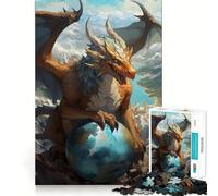 Puzzle Anime Dragon of The World da 1000 pezzi per ragazzi,gioco stimolante per la mente,montaggio sicuro e stabile,divertimento assicurato per tutta la famiglia (38x26cm)