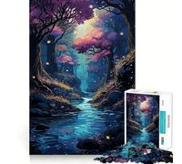 Puzzle Anime Foresta Fiume per Adulti 1000 Pezzi Gioco di Memoria e Allenamento per la Mente Taglio Preciso Finitura Premium Un Modo Coinvolgente per Trascorrere Ore Libere (38x26cm)