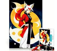 Puzzle Anime Fox Girl da 1000 pezzi,gioco di abilità mentale,incastro stabile,parti che non si spostano,passatempo divertente per i lunghi weekend (50x75cm)