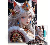 Puzzle Anime Fox Girl da 1000 pezzi,gioco di costruzione Focus Zero Gap,incastro perfetto,attività gratificante per le giornate di pioggia (38x26cm)