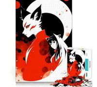 Puzzle Anime Fox Girl da 1000 pezzi,gioco per lo sviluppo delle capacità cognitive,superficie liscia e priva di sbavature,rilassante attività di gruppo al chiuso (38x52cm)