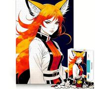 Puzzle Anime Fox Girl da 1000 pezzi,gioco per lo sviluppo delle capacità cognitive,superficie liscia e priva di sbavature,rilassante attività di gruppo al chiuso (38x26cm)
