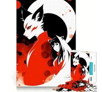 Puzzle Anime Fox Girl da 1000 pezzi,ideale per stimolare la concentrazione e creare un puzzle divertente,con taglio laser per un incastro perfetto e un'attività di condivisione per i propri cari