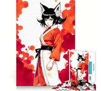 Puzzle Anime Fox Girl da 1000 pezzi per adolescenti,stimolante per la mente,divertimento,incastro perfetto,attività rilassante e piacevole per interni (38x26cm)