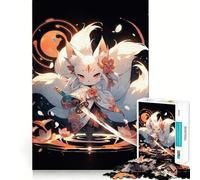 Puzzle Anime Fox Girl Katana da 1000 pezzi,gioco creativo per lo sviluppo delle capacità motorie,componenti robusti e facili da tagliare,ideale per i viaggi,gioco per la mente,regalo (38x26cm)