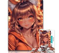 Puzzle Anime Fox Girl per adolescenti da 1000 pezzi, gioco stimolante, ideale come regalo per tutta la famiglia, 75x50cm