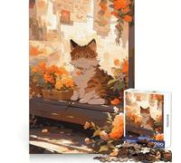 Puzzle Anime Ginger Flower Cat da 1000 pezzi per adolescenti, ideale per stimolare la memoria, favorire il relax, ottenere bordi precisi e creare un regalo festivo (38x26cm)