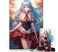 Puzzle Anime Girl Cute 1000 Think Boost Game Tight Lock No Loose Pieces Interactive Brain Challenge for Home (38x26cm)