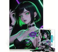 Puzzle Anime Girl da 1000 pezzi,gioco creativo per sviluppare le capacità cognitive,componenti robusti e facili da tagliare,ideale da portare in viaggio,gioco per allenare la mente (38x52cm)