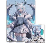 Puzzle Anime Girl Dragon per adolescenti 1000 puzzle, giochi educativi, decorazione da parete, regali unici per compleanno e Natale 50x75cm
