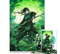 Puzzle Anime Girl Forest Ninja 1000 Gioco di memoria ad alta precisione Taglio di precisione Artigianato Sfida cerebrale interattiva per la casa (38x26cm)
