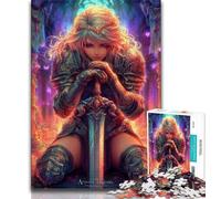 Puzzle Anime Guerriera Donna per Adulti 1000 Pezzi Giocattoli Giochi Educativi Antistress Decorazioni per la Casa e Regali Unici (50x75cm)