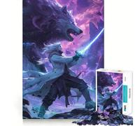 Puzzle anime "Il mago dei lupi" per ragazzi, 1000 pezzi, gioco di logica e abilità, rilassante, taglio preciso, regalo perfetto (38x26cm)