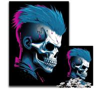 Puzzle Anime Punk Skull da 1000 pezzi per adulti puzzle per adulti perfetti per adolescenti rompicapo per creare legami familiari e regalo fai da te per la casa 1000 pezzi (38x26 cm)