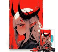 Puzzle Anime Ragazza Demone 1000 pezzi per stimolare la concentrazione e il divertimento Taglio laser per un incastro perfetto Attività ideale per stare insieme ai propri cari (38x52cm)