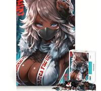 Puzzle Anime Ragazza Volpe Guerriera Mascherata 1000 Pezzi Gioco di Concentrazione Mentale Taglio di Precisione Bordi Lisci Attività Assorbente per Serate Tranquille (38x52cm)